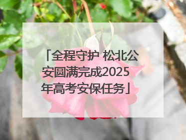 全程守护 松北公安圆满完成2025年高考安保任务