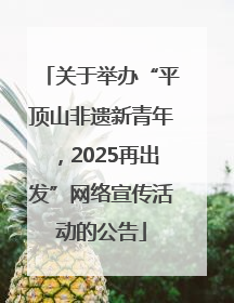 关于举办“平顶山非遗新青年，2025再出发”网络宣传活动的公告