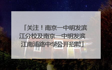 关注！南京一中明发滨江分校及南京一中明发滨江南浦路中学公开招聘