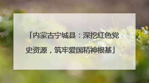 内蒙古宁城县：深挖红色党史资源，筑牢爱国精神根基