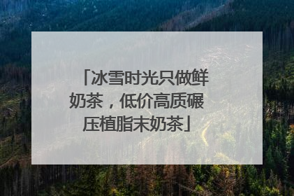 冰雪时光只做鲜奶茶，低价高质碾压植脂末奶茶