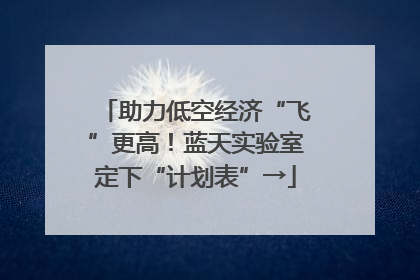 助力低空经济“飞”更高！蓝天实验室定下“计划表”→