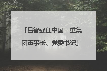 吕智强任中国一重集团董事长、党委书记