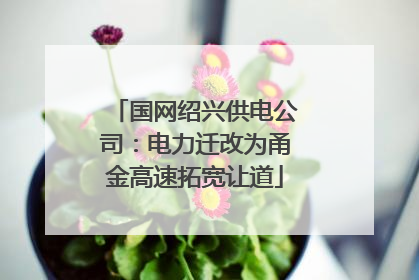 国网绍兴供电公司：电力迁改为甬金高速拓宽让道