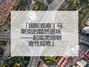 国际观察丨马斯克的黯然退场——起底美国制度性腐败