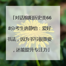 对话绵阳历史类668分考生唐静怡：爱好书法，因为书写很重要，还能提升专注力
