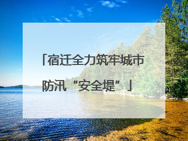 宿迁全力筑牢城市防汛“安全堤”
