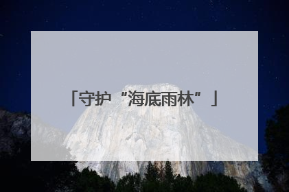 守护“海底雨林”