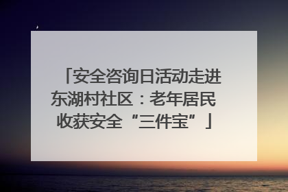 安全咨询日活动走进东湖村社区：老年居民收获安全“三件宝”