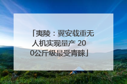 夷陵：翼安载重无人机实现量产 200公斤级最受青睐