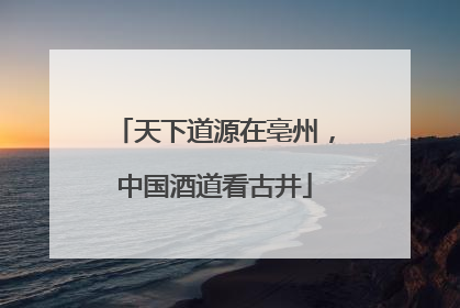 天下道源在亳州，中国酒道看古井