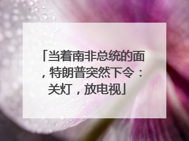 当着南非总统的面，特朗普突然下令：关灯，放电视