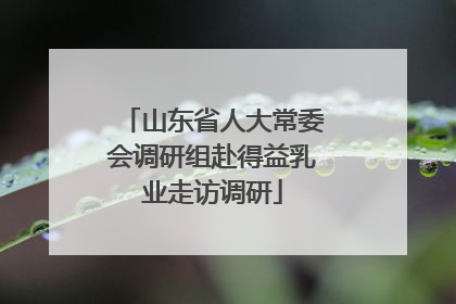 山东省人大常委会调研组赴得益乳业走访调研