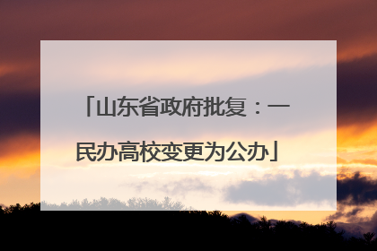 山东省政府批复：一民办高校变更为公办