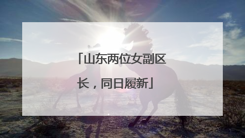 山东两位女副区长，同日履新