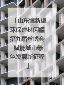 山东馆新型环保建材闪耀第九届丝博会 赋能城市绿色发展新征程