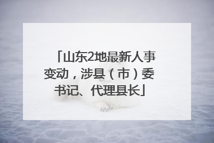 山东2地最新人事变动，涉县（市）委书记、代理县长