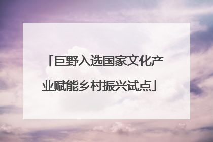 巨野入选国家文化产业赋能乡村振兴试点