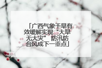广西气象干旱有效缓解实现“大旱无大灾” 防汛防台风成下一重点