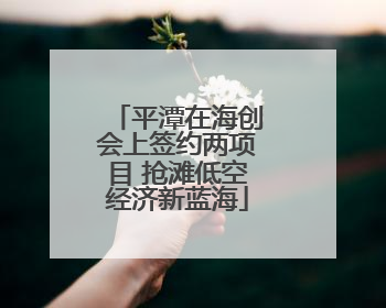 平潭在海创会上签约两项目 抢滩低空经济新蓝海