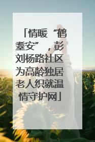 情暖“鹤耋安”，彭刘杨路社区为高龄独居老人织就温情守护网