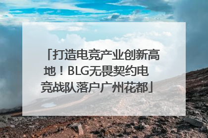 打造电竞产业创新高地！BLG无畏契约电竞战队落户广州花都