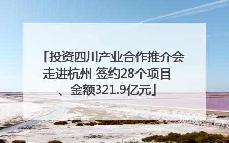投资四川产业合作推介会走进杭州 签约28个项目、金额321.9亿元