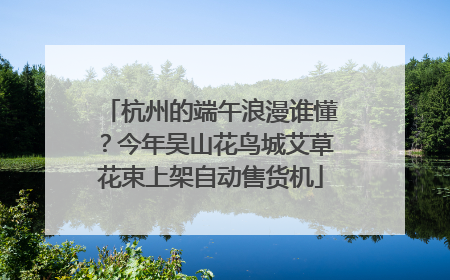 杭州的端午浪漫谁懂？今年吴山花鸟城艾草花束上架自动售货机