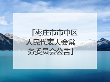 枣庄市市中区人民代表大会常务委员会公告