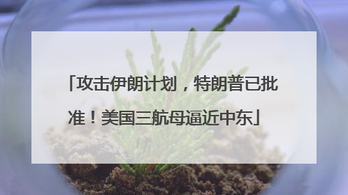 攻击伊朗计划，特朗普已批准！美国三航母逼近中东