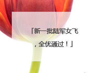 新一批陆军女飞，全优通过！