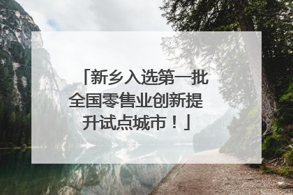 新乡入选第一批全国零售业创新提升试点城市！