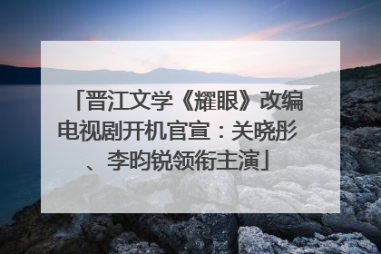 晋江文学《耀眼》改编电视剧开机官宣：关晓彤、李昀锐领衔主演