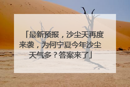 最新预报，沙尘天再度来袭，为何宁夏今年沙尘天气多？答案来了