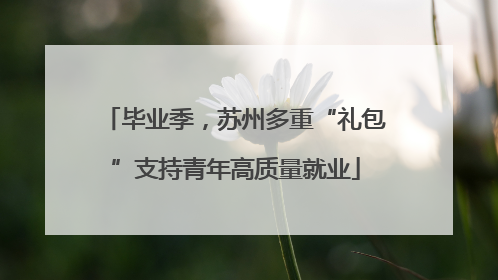 毕业季，苏州多重“礼包”支持青年高质量就业