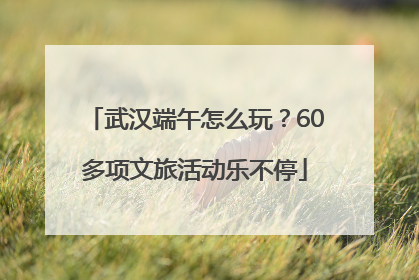武汉端午怎么玩？60多项文旅活动乐不停