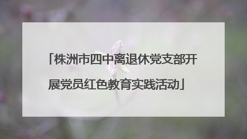 株洲市四中离退休党支部开展党员红色教育实践活动