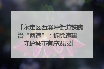 永定区西溪坪街道铁腕治“两违”：拆除违建 守护城市有序发展