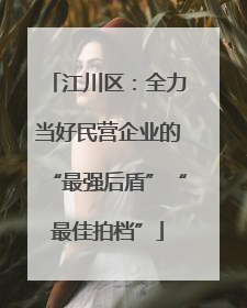 江川区：全力当好民营企业的“最强后盾”“最佳拍档”