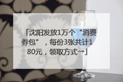 沈阳发放1万个“消费券包”，每份3张共计180元，领取方式→