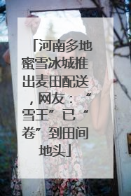河南多地蜜雪冰城推出麦田配送，网友：“雪王”已“卷”到田间地头