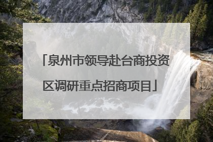 泉州市领导赴台商投资区调研重点招商项目