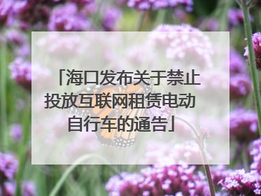 海口发布关于禁止投放互联网租赁电动自行车的通告