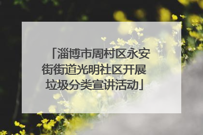 淄博市周村区永安街街道光明社区开展垃圾分类宣讲活动