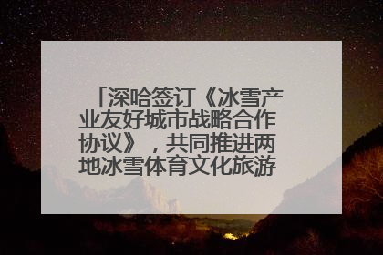 深哈签订《冰雪产业友好城市战略合作协议》，共同推进两地冰雪体育文化旅游高质量发展