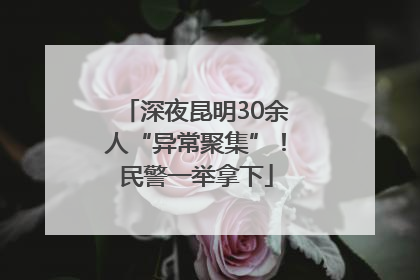 深夜昆明30余人“异常聚集”！民警一举拿下