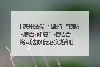 滨州法院：坚持“预防-惩治-修复”相结合 将司法修复落实落细