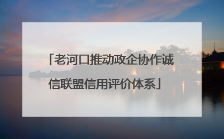 老河口推动政企协作诚信联盟信用评价体系
