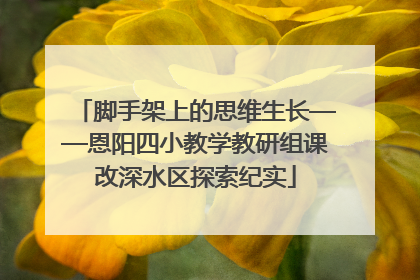 脚手架上的思维生长——恩阳四小教学教研组课改深水区探索纪实