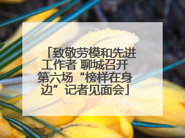 致敬劳模和先进工作者 聊城召开第六场“榜样在身边”记者见面会